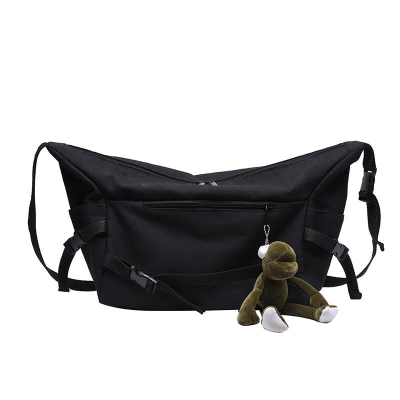 Canvas Bag Harajuku Dark Department Work Solid Color Shoulder Cross Bag Women Large Capacity Function Bag Tide