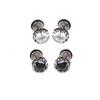 Retro Vintage Black Cubic Zircon Screw Setting Stainless Steel Male Stud Earrings Ear Piercing Gothic Jewelry Gift For Boyfriend