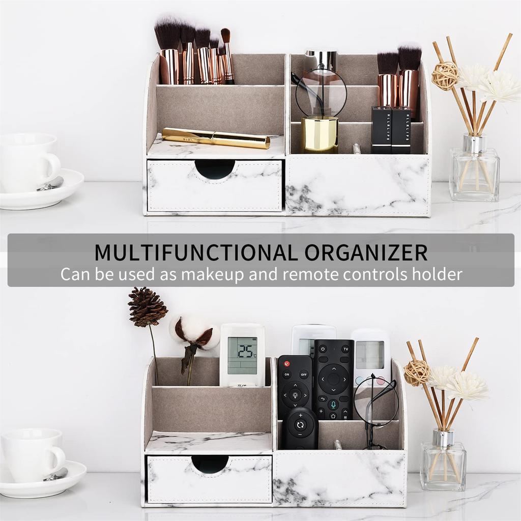 PU Leather Desk Organizer Pencil Holder Office Supplies Caddy Stationery Holder for Home School and Office Supplies
