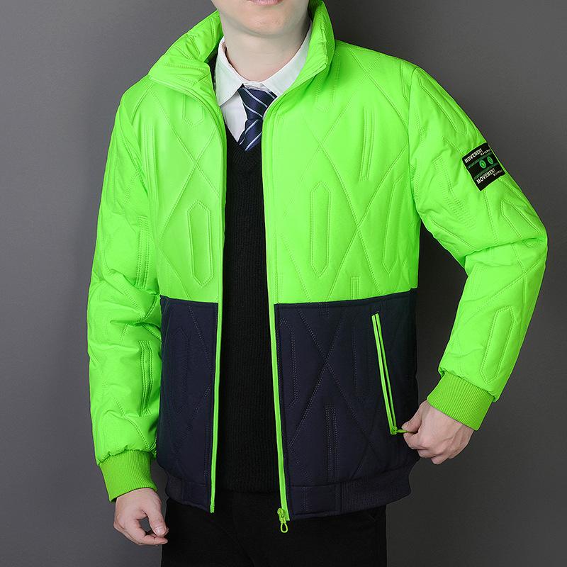 Lamb wool cotton-padded clothes stand-up collar cotton-padded clothes for men and women, new velvet cotton-padded clothes for men in winter, casual 