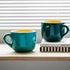 Caneca de cerâmica estilo nórdico para café da manhã, copo para micro-ondas, resistente ao calor, caneca para café, chá e leite, grande capacidade