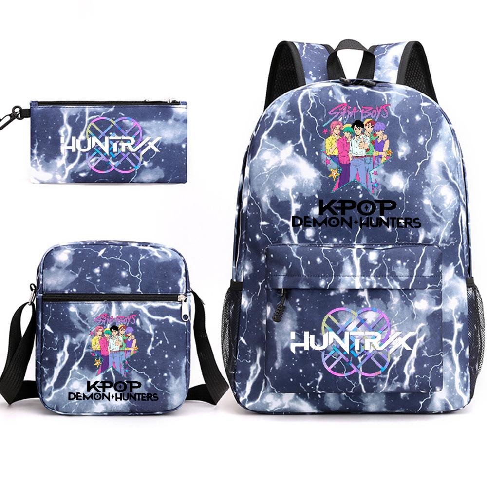 3Pcs/set Anime Cartoon Printed Large Capacity Bookbag Backpack with Shoulder Bag Pencil Case for Student Boy Girl Schoolbag