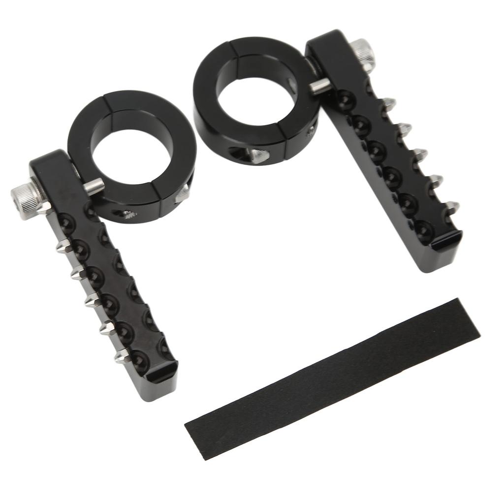 Adjustable Highway Foot Pegs CNC Aluminum Footrests with Stainless Steel Teeth Clamps for Motorcycle
