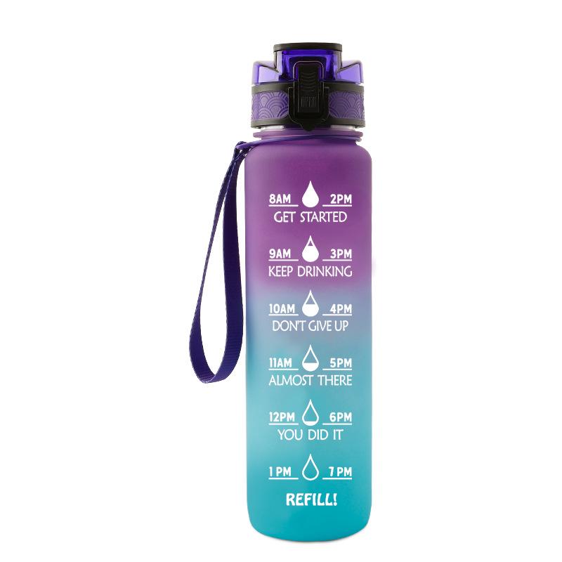 1000ml Large Capacity Tritan Sports Water Bottle with Handle for Fruit Tea