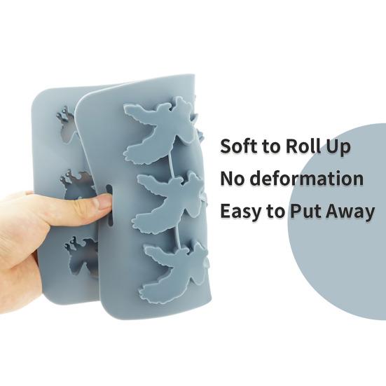 Silicone Eagle Ice Tray 9-Cavity Easy Release Chocolate Biscuit Mold DIY Creative Animal Shape Ice Cube Maker for Kitchen Baking