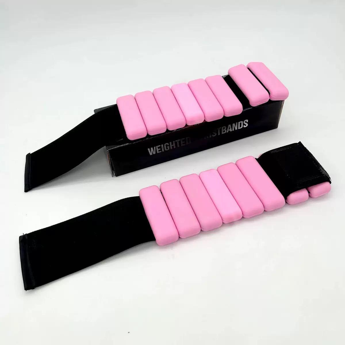 Silicone Adjustable Weighted Wristbands for Fitness & Rehabilitation 1 lb Pair, Boxed розовый