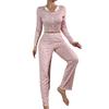 Damen Pyjama-Set im europäischen und amerikanischen Stil - Langarm-Oberteil und Hose