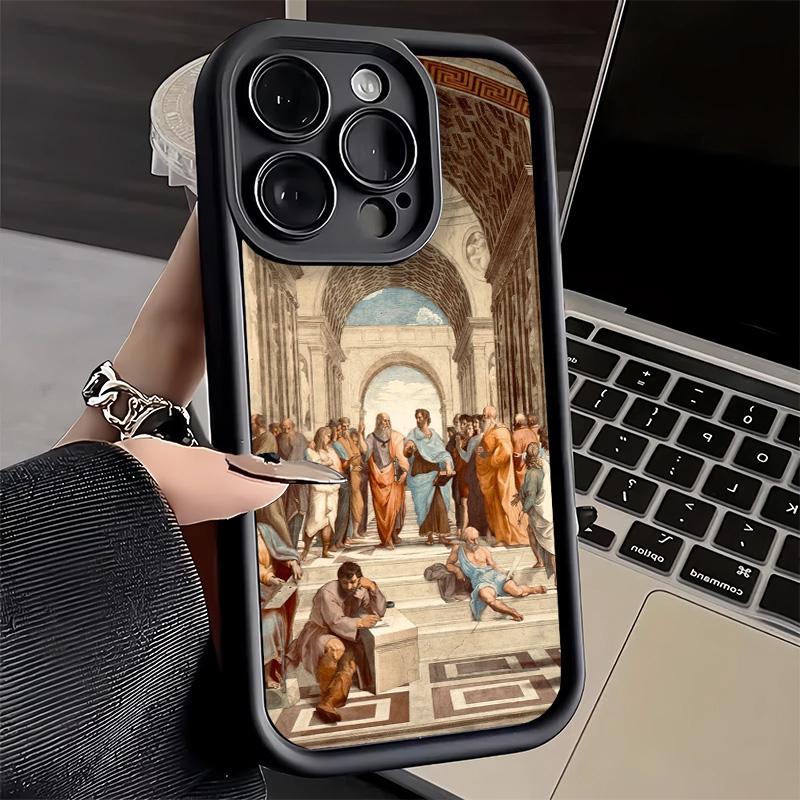 Handyhülle für iPhone 17 Air 16E 15 16 Pro Max Renaissance Ästhetik Kunstmalerei Hülle 14 Plus 13 12 Mini Weiche Schale Silikon