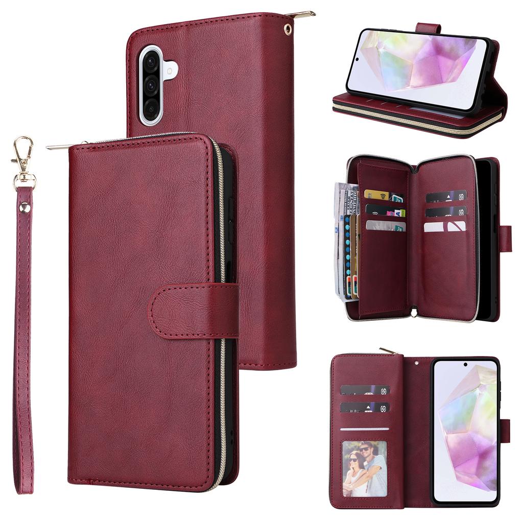 Zipper Wallet Case for Samsung Galaxy A04e A05 A06 A07 A14 A15 A16 A17 A25 A26 A34 A35 A36 A37 A54 A55 A56 A57 4G 5G Phone Cover