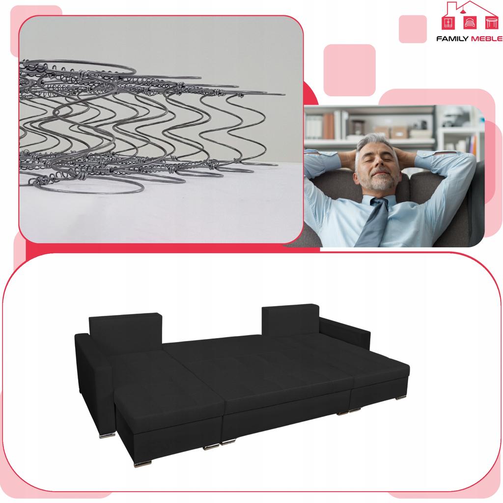 Figo BIG Corner Sofa Bed Family Meble Black