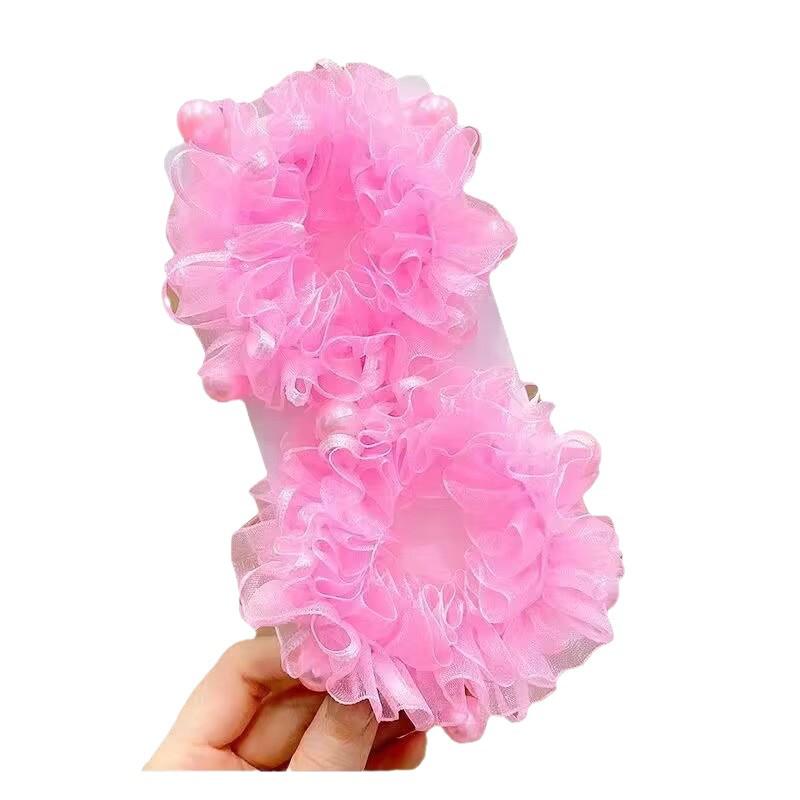 Girls' Flower Hair Tie - Cute Princess Bun Headdress for Performances