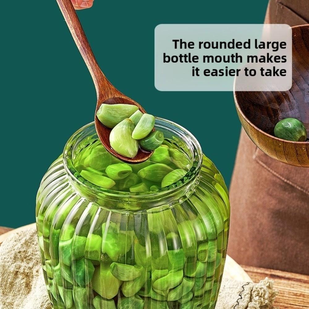 Large Capacity Pickle Jar Vacuum Sealed Glass Food Storage Container Thickened Glass Jar  Household