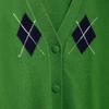 2025 Spring Women's Street Fashion: Diamond Pattern Knit Cardigan