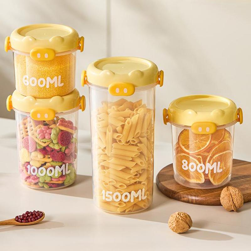 1Pcs Transparent Plastic Spice Jars With Plastic Cartoon Lid Airtight Spice Containers Empty Seasoning Jars For Spice Salt Sugar