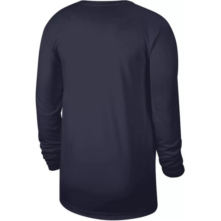 Nike Washington Wizards Letter Logo Print Crew Neck Long Sleeve Basketball Shirt Men tops Blue FD9969-419