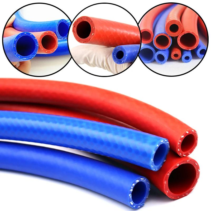 1M 6/8/10/12mm Silicone Hose Automobile Heater Water Pipe Engine High Temperature Vacuum Pipe Double Layer Interwoven Wire Hose