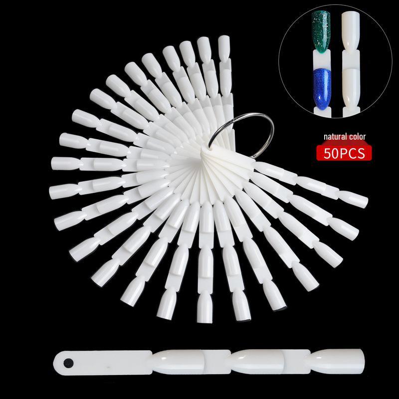 Fan-Shaped Nail Art Color Swatch Board with Buckle for Beginners