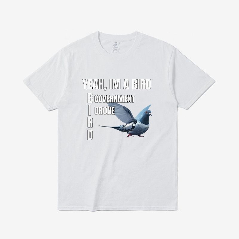 Yeah I Am A Bird Robot Pigeon T-shirt Casual Short-sleeved Base Layer for Boys and Girls