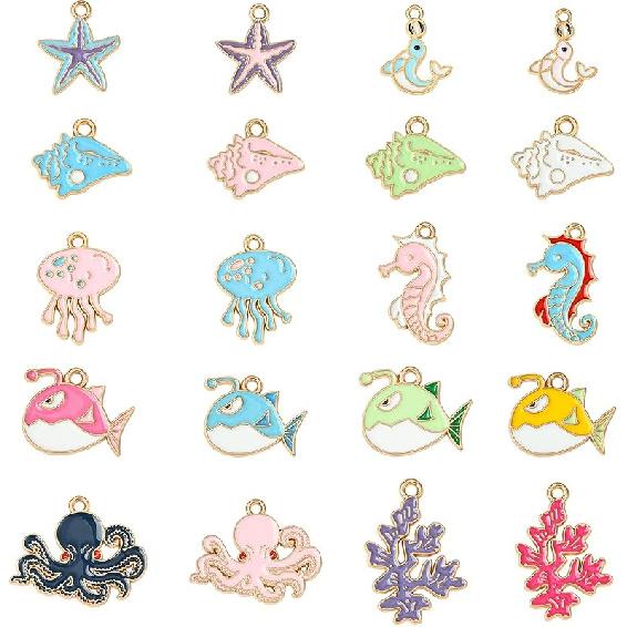 LiQunSweet 20 pcs 10 Styles Vegetable and Fruit Enamel Charms Watermelon Strawberry Banana Carrot Charms for DIY Jewelry Bracelet Necklace Earring