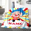 Coperta Stampata a Tema Plim Plim con Nome Personalizzabile - Perfetta per Divano, Letto, Viaggi e Uso Esterno | Lavabile in Lavatrice, Accogliente e Durevole.