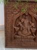 Teak Wood Ganesha Wall Panel: Handcrafted Hindu Temple Decor