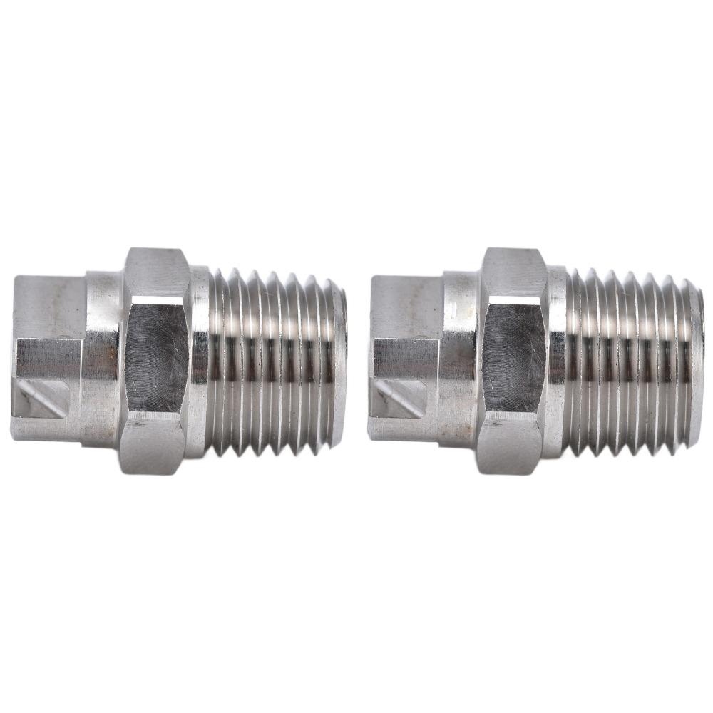 2pcs Stainless Steel Stainless Steel Sprayer 65 Degree Wide Coverage Sprayer Fan Nozzle Rain Test