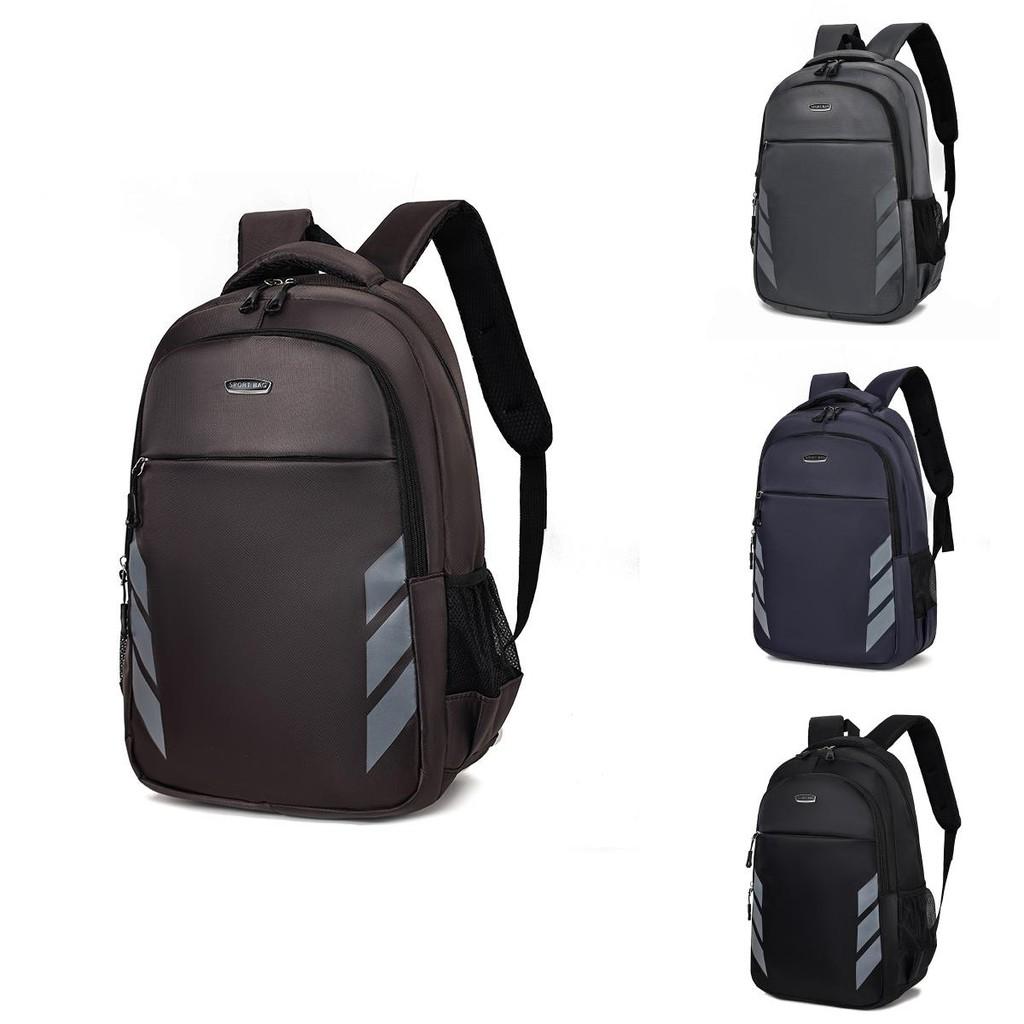 Oxford Cloth Large Capacity Backpack For Men And Women With Striped Pattern For Travel And School