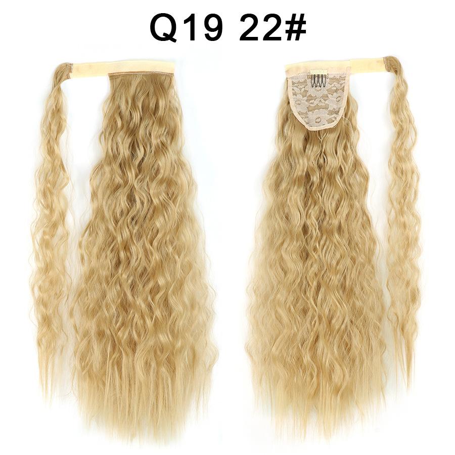 Synthetic Long Curly Clip In Hair Extensions Ponytail Hair Wig Heat-Resistant Curly Pony Tail Wig For Women