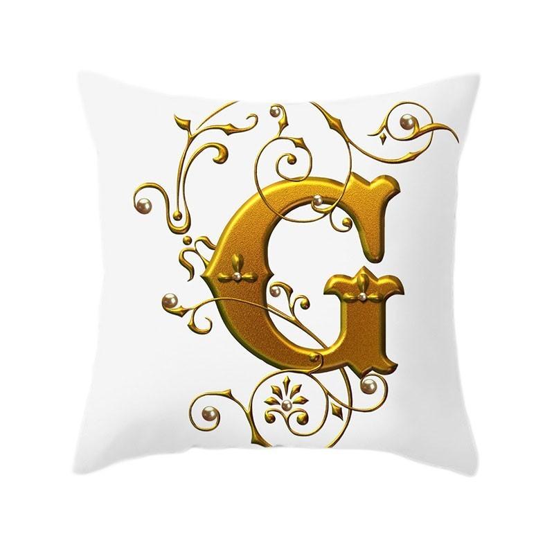 45x45cm Gold 26 English Letters Luxury Decorative Pillowcase Sofa Seat Cushion Cover Wedding Party Home Decor Hold Pillowcase