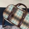 2023 Retro Karierte Woll-Bowlingtasche für Damen - Vielseitige College-Stil Schulter- & Umhängetasche
