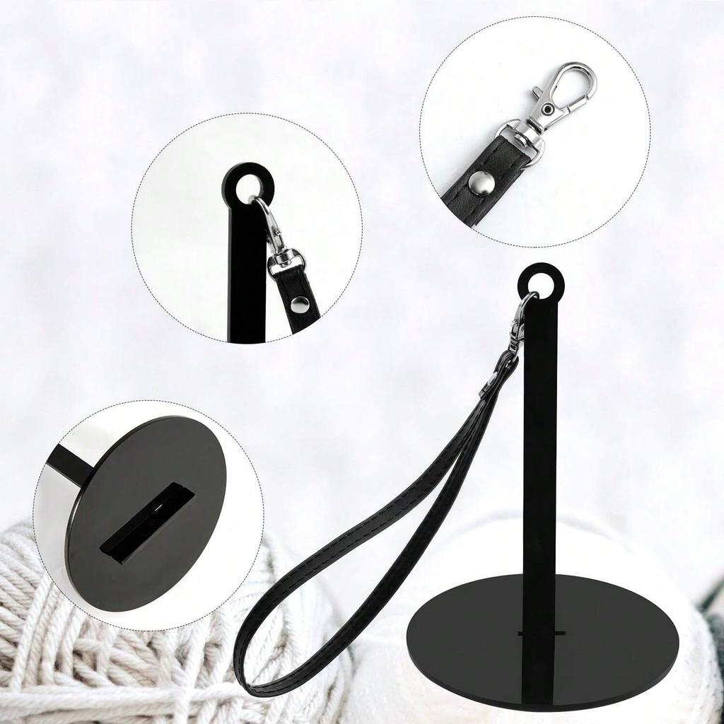 Con Cinturino da Polso in Pelle Porta Filo da Polso Acrilico Previene l'Intreccio del Filo Filo Minder Supporto Resistente Portatile per Gomitoli