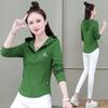 Mit kapuze Casual Langarm T-shirt frauen Frühling Herbst Neue Slim Fit Oberbekleidung Top Fashion Solid Farbe Bodenbildung Shirt M-4XL