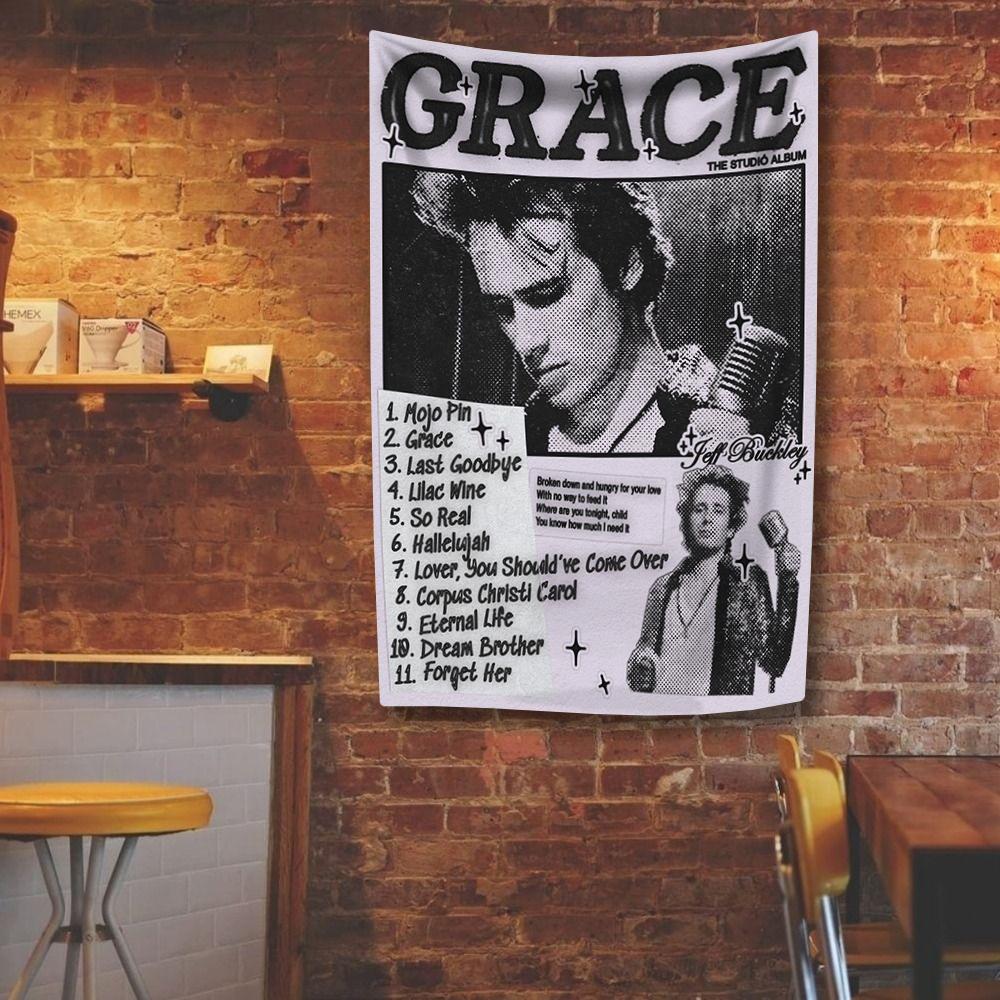 J-Jeff B-Buckley Singer Flag Classic Movie Tapestry Fancy Wall Hanging Background For Living Room Bar Decor Room Wall Banner