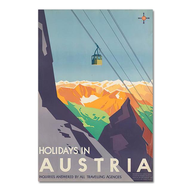 

Лыжи в Австрии, страна канатной дороги, винтажные туристические плакаты, холст, картина, крафт-плакат с покрытием, настенная наклейка, украшение для дома, подарок, без рамки 50*80cm