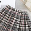 2PCS Baby Girl Sleeveless Shirt & Plaid Pleated Skirt Set, Preppy Style Casual Outf