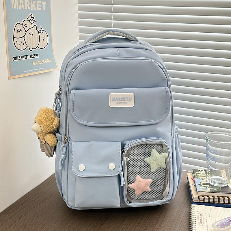 Japan and South Korea Leisure Backpack Large Capacity Class Make-up Bag Simple Junior High School Student Bag Girl