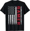 Amerikanische Flagge Lustiges Gamer Geschenk Videospiele Jungen Männer Gaming Geschenk Unisex T-Shirt