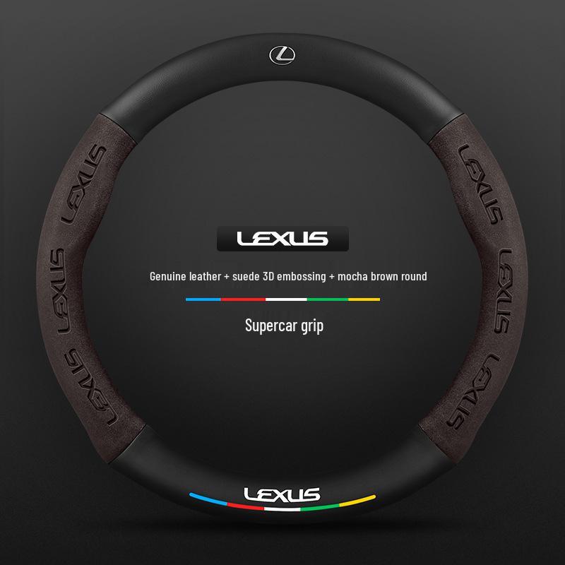 

Lexus Steering Wheel Covers (ES/UX/NX/RX/LX) - Suede/Carbon Fiber 38 cm