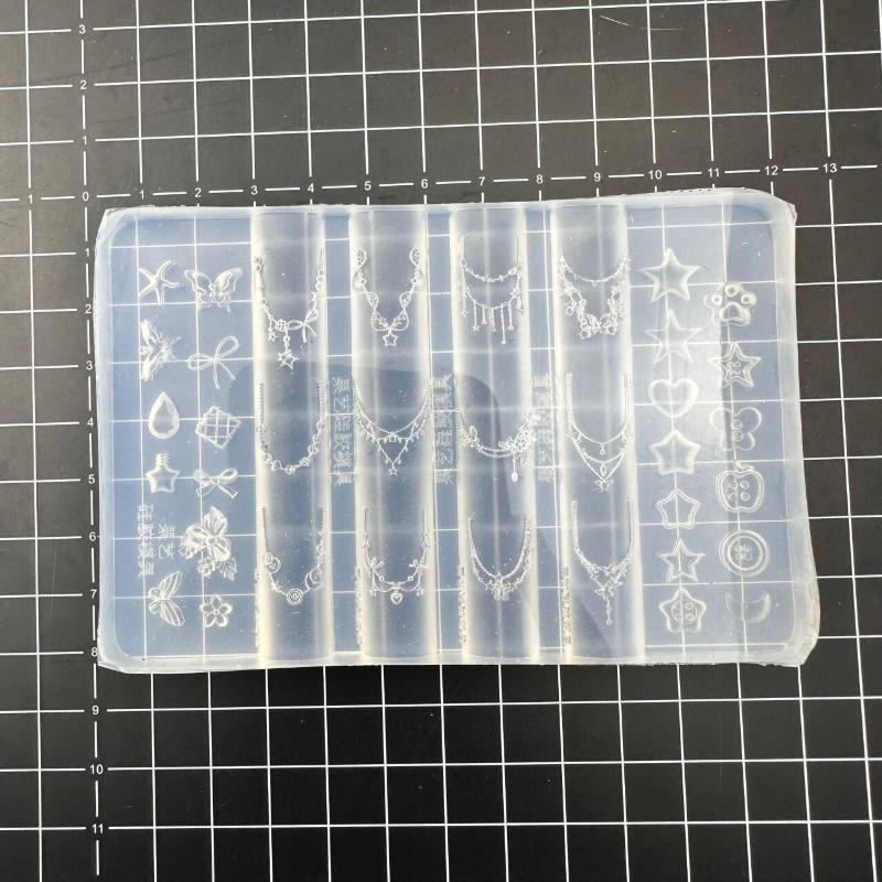 Dragons Bone 3D Silicone Nail Mold Flower Bowknot Star Chain Nails Templates Diy Nail Art Decoration Manicure Design Tools
