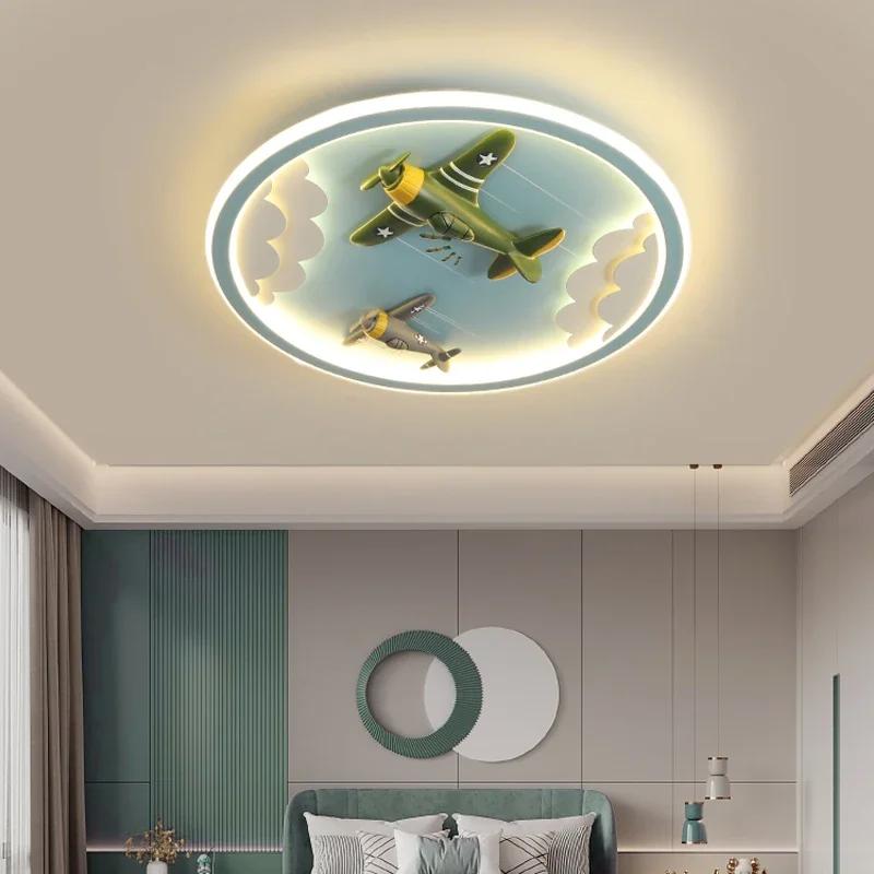 Lustră LED Modernă Lumini Cameră de Studiu Băieți Fete Lumini Bucătărie Dormitor Copii Decor Acasă Lampă de Plafon de Interior Avion Nor