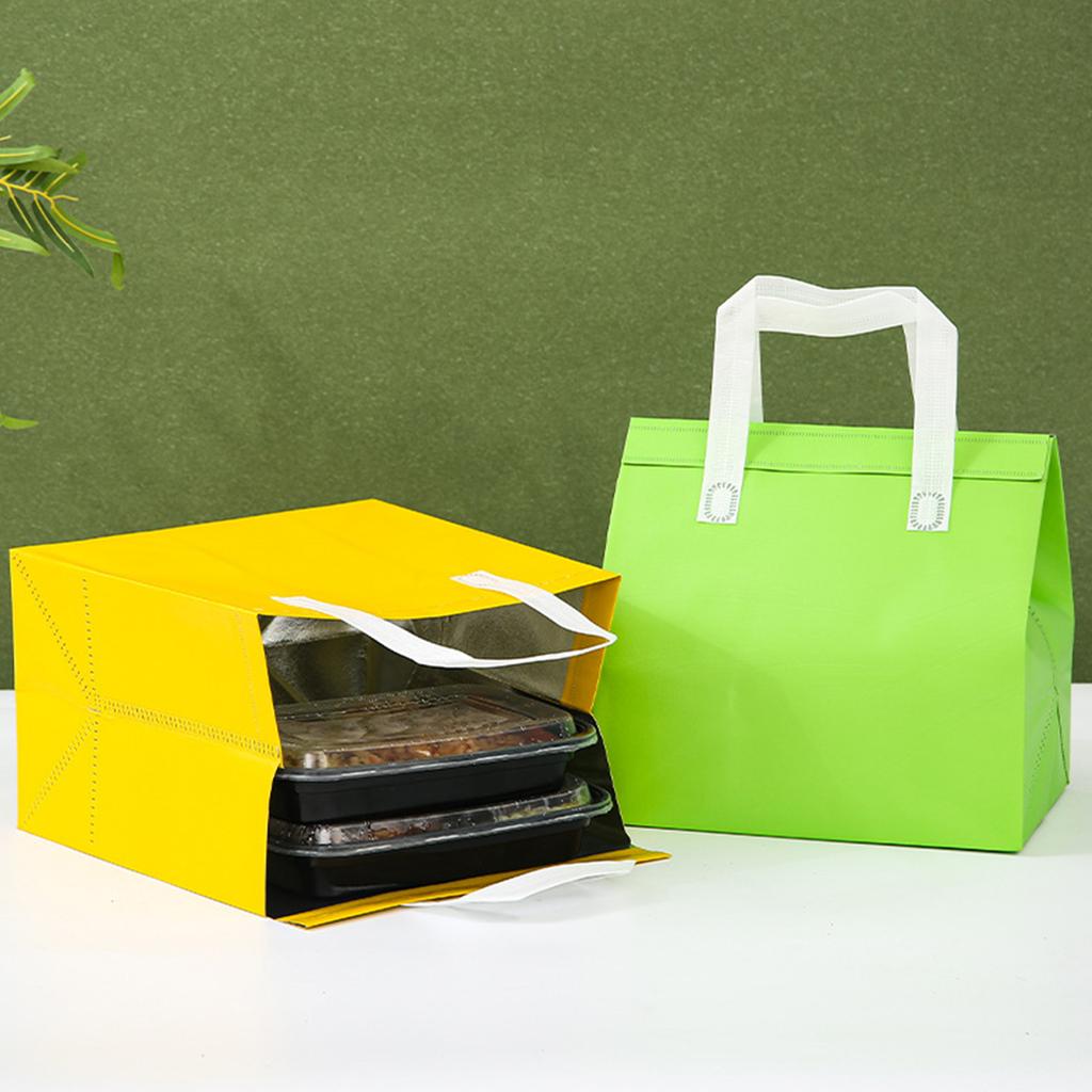 Tragbare Lunchtasche aus Vliesstoff für den Außenbereich, mit verdickter Aluminiumfolie, isolierte Picknicktasche zur Lebensmittelaufbewahrung, Bento-Liefertasche für die Arbeit