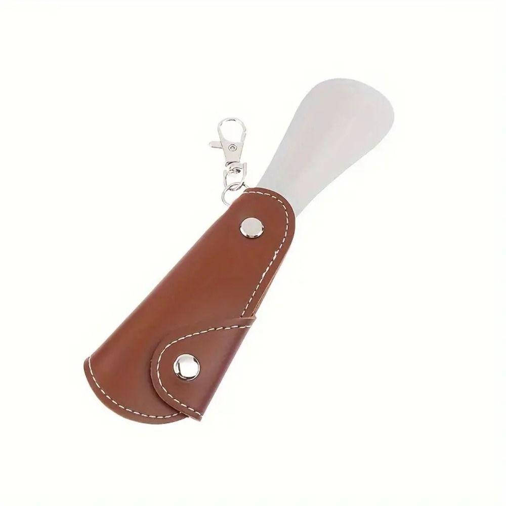 Stainless Steel Foldable Shoehorn Leather Portable Shoehorn Retractable Shoe Puller Household