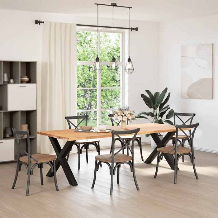 VidaXL Dining Table Legs In X-Shape, 2 Pieces, Black, 90 X (72-73) Cm, Steel 4012984
