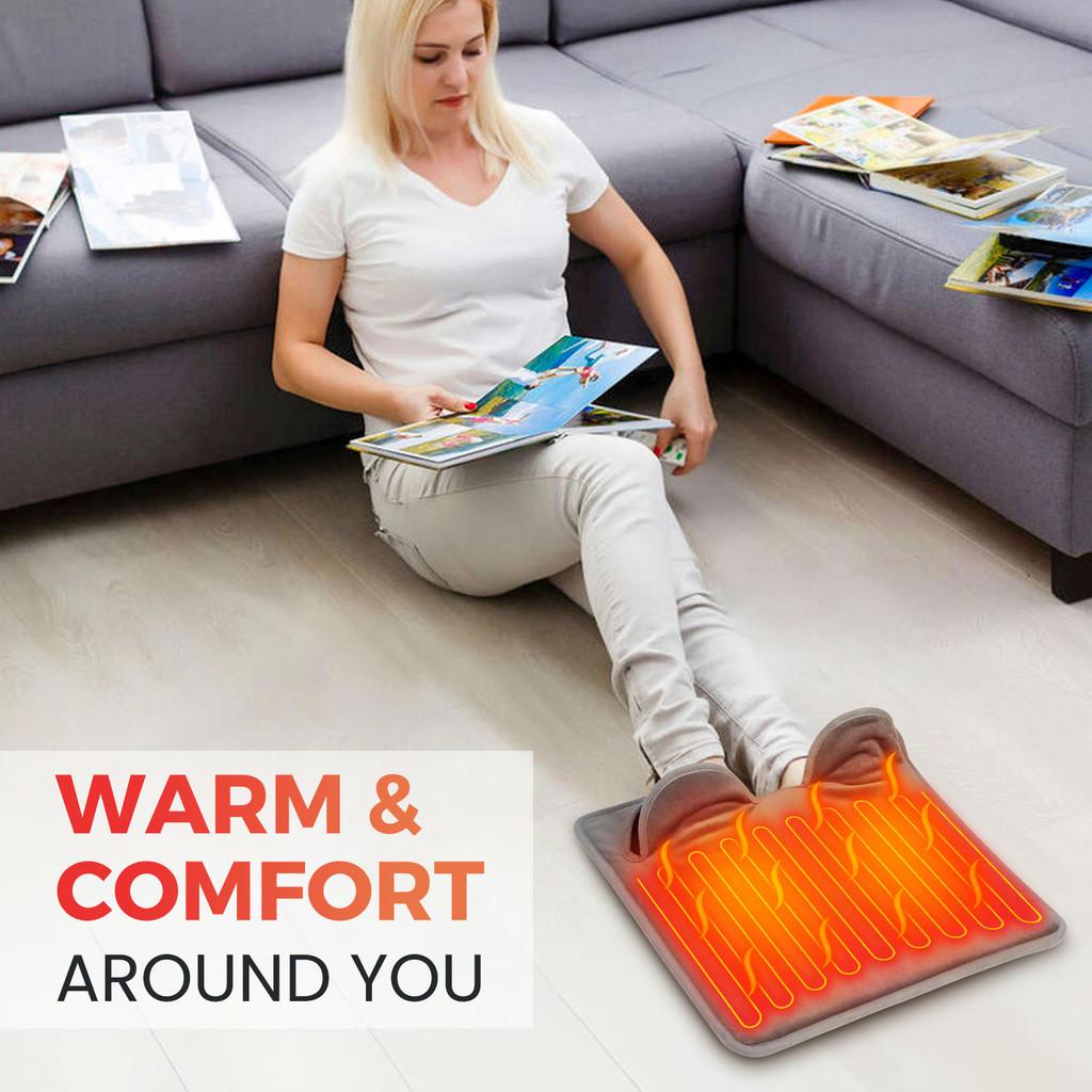 Household Electric Foot Heating Pad Soft Plush Thermal Blanket Foot Warming Mat Home Office Bedroom Feet Warmer