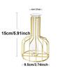 1 Set Of Gold Wrought Iron Metal Vase Hydroponic Container Test Tube Vase Living Room Illustration Decoration Flower Decor