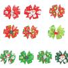Christmas Hair Accessories Barrettes Printed Hair Clip Christmas Hair Bow With Clip For Kids Girls