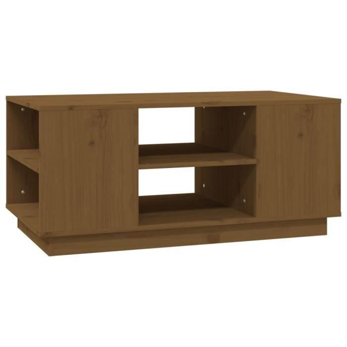 814402 vidaXL Table basse Marron miel 90x49x40,5 cm Bois massif de pin