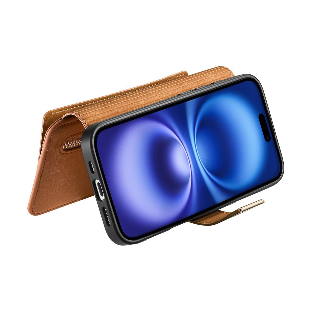 Wallet Case for iPhone 15 Pro - Leather/PU, Brown