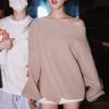 Zhao Lusi Style Off-Shoulder Sweater - Women's Autumn/Winter Loose Knit Top