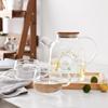 1800ml European Creative Transparent Heat-Resistant Glass Teapots Cold Water Pot Filter Flower Tea Pot Large Capacity Office Kettle